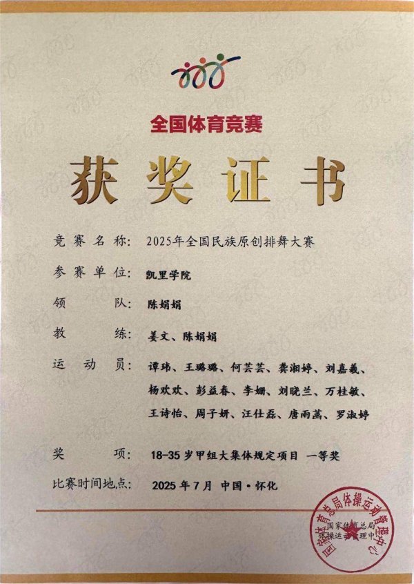 专业的股票配资网 凯里学院在2025年全国民族原创排舞大赛中荣获一等奖